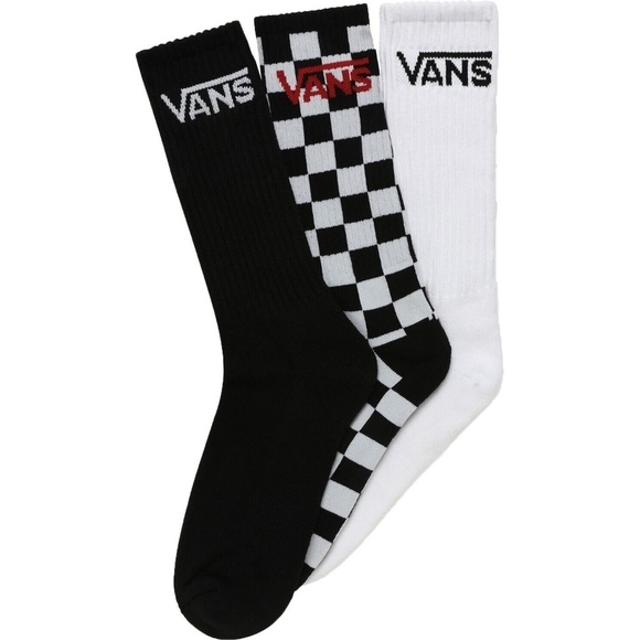 NEW VANS Classic Crew Socks VN000XSE95Y Black/White/Checkerboard 9.5-13 - Picture 1 of 11
